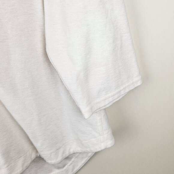 Madewell Cream Libra Lace Up Tee 3/4 Sleeve Top sz M Flawed - Picture 10 of 12